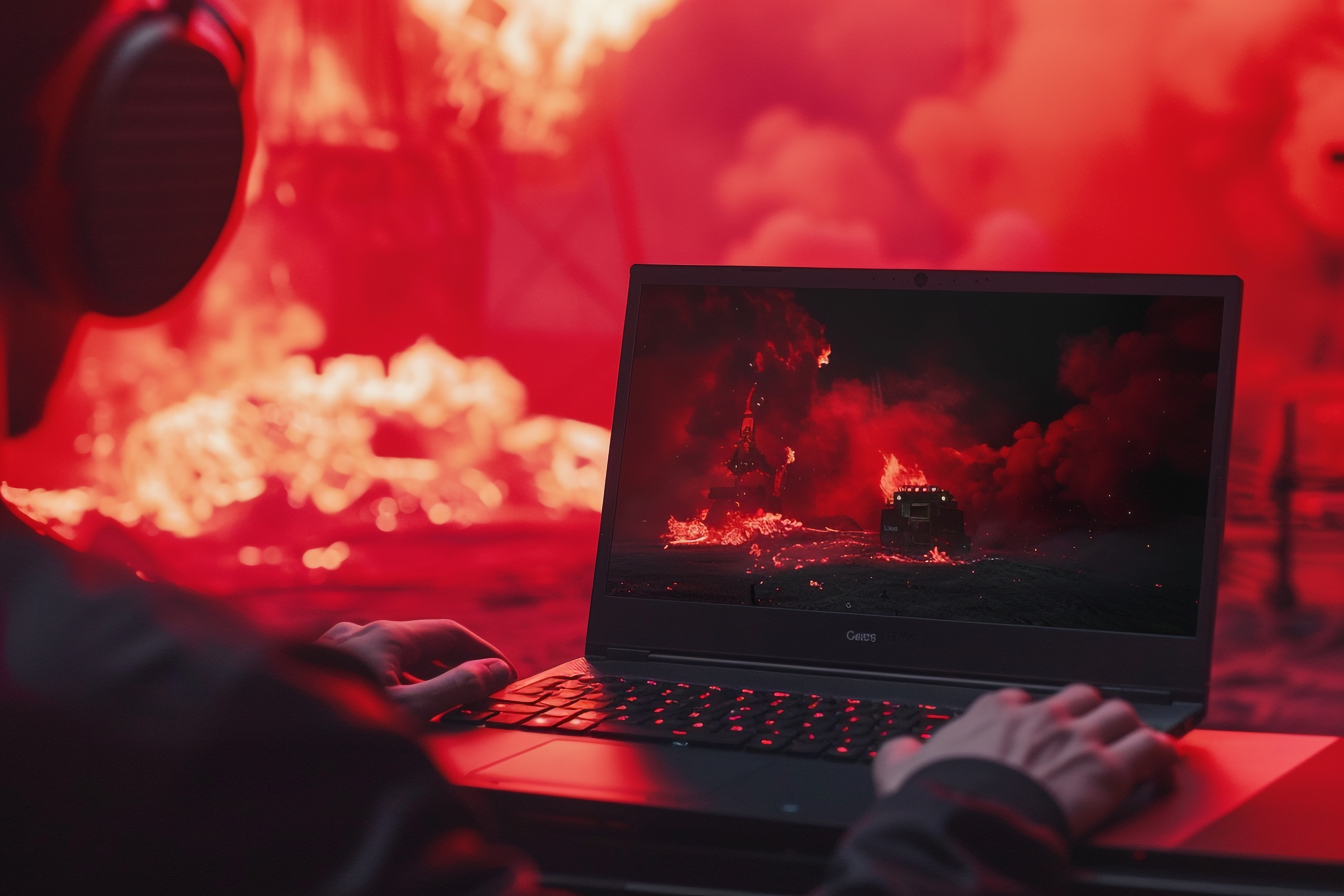 Laptop Mockup with B Red Background Perfect for Gaming and Interactive Experiences gaming laptop deals