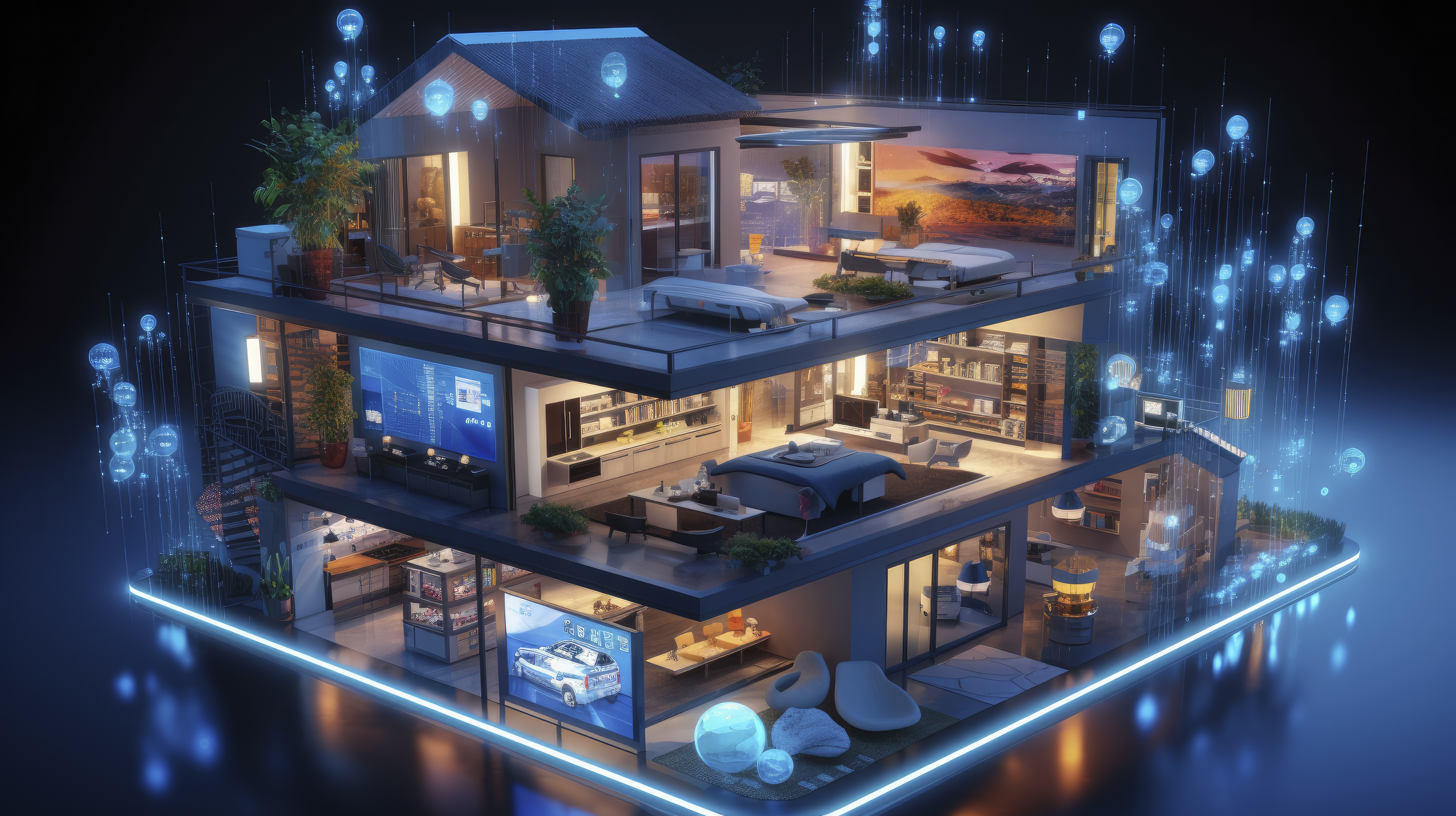 A Glimpse into the Connected Smart Home of Tomorrow. AI Generate tech launches in smart homes